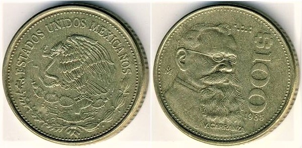 Coin 100 pesos 1984 1992 of Mexico Updated Value Foronum