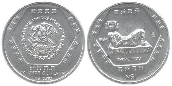 1 nuevo peso-1/4 onza (Chaac Mool)