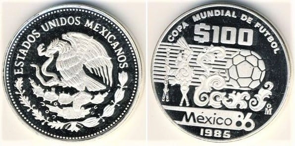 100 pesos (Soccer World Cup-Mexico 86)