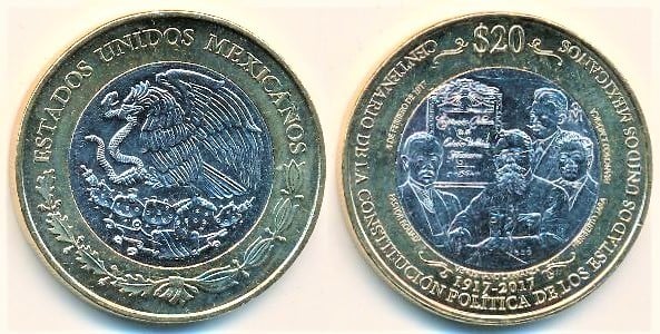 20 pesos (Centennial of the Promulgation of the Constitution)