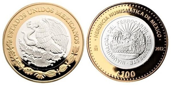 100 pesos (5 pesos 1950 Inauguration of the Southeastern Railroad)