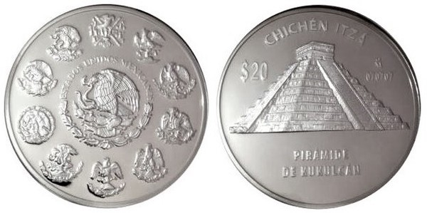 20 pesos (Chichén Itzá-Pyramid of Kukulcan)