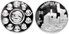 10 pesos (Chichén Itzá-Templo de los Guerreros)