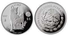 5 Pesos (Lobo Mexicano)