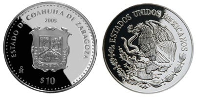 10 Pesos (Coahuila de Zaragoza Heraldry)