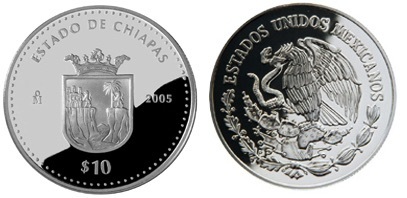 10 Pesos (Chiapas Heraldry)