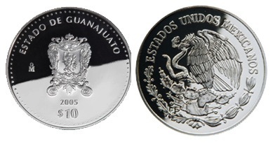 10 Pesos (Guanajuato Heraldry)