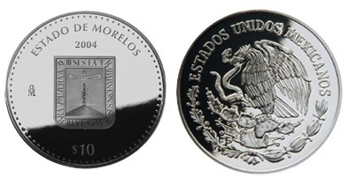 10 Pesos (Morelos Heraldry)