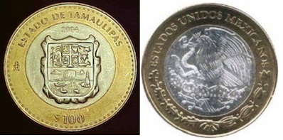 100 Pesos (Tamaulipas Heraldry)