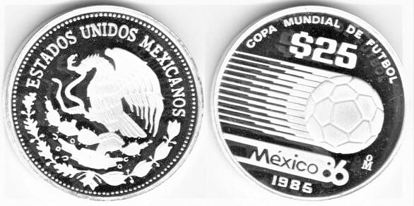 25 pesos (Soccer World Cup-Mexico 86)