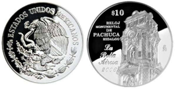 10 pesos (Hidalgo - Pachuca Monumental Clock)