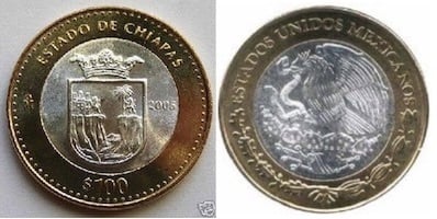 100 Pesos (Chiapas Heraldry)