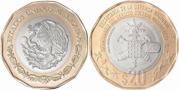 20 pesos (200th Anniversary of the Heroic Military College 1823-2023)