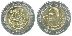 5 pesos (Centenario de la Revolución-José Vasconcelos)