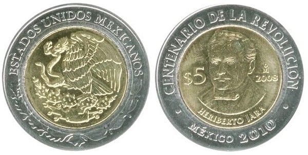 5 pesos (Centennial of the Revolution-Heriberto Jara)