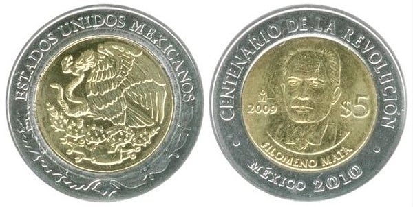 5 pesos (Centennial of the Revolution-Filomeno Mata)