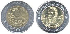 5 pesos (Bicentenario de la Independencia-Nicolás Bravo)