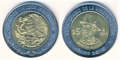 5 pesos (Bicentenario de la Independencia-Ignacio Allende)