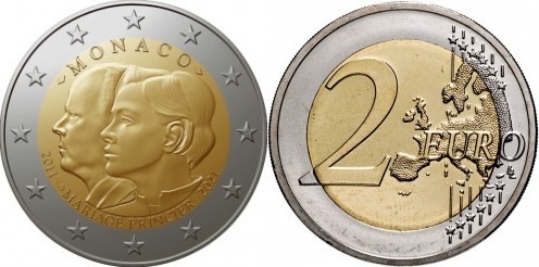 2 euro (10th Anniversary of the Wedding of Albert II and Charlene)