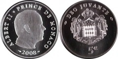 5 euro (50 Aniversario del Nacimiento de Alberto II)
