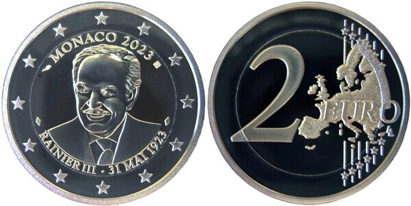 2 euro (100th Anniversary of the Birth of Rainier III)