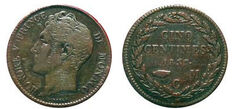 5 centimes (Large head-Color Copper)