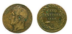 5 centimes (Big head - Brass color)