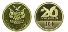 10 dollars (20 aniversario del Banco de Namibia)