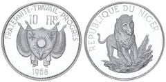 10 francos CFA (León /Ø38 mm)
