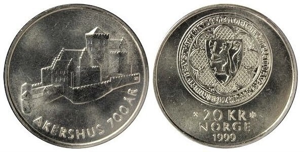 20 kroner (700th Anniversary of Akershus Fortress)