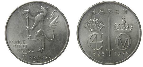 5 kroner (350th Anniversary of the Navy)