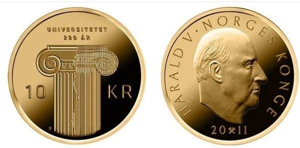 10 kroner (20th Anniversary of the Norwegian University)