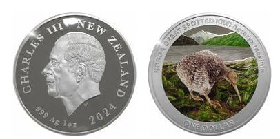 1 dollar (Great kiwi spotted-Color)