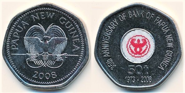 50 toea (35th Anniversary of the Bank of Papua)