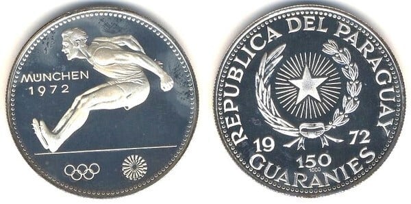 150 guaraníes (1972 Munich Olympics - Long Jump)