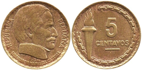 5 centavos (100 Years of Abolition of Slavery in Peru by President Ramon Castilla)