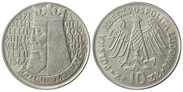 10 zlotych (600th Anniversary of the Jagiellonian University)