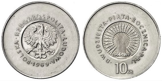 10 zlotych (25th Anniversary of the People's Republic)