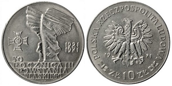 10 zlotych (50th Anniversary of the Third Silesian Uprising)