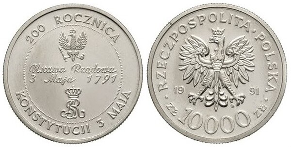 10.000 zlotych (200 Years of the Constitution)