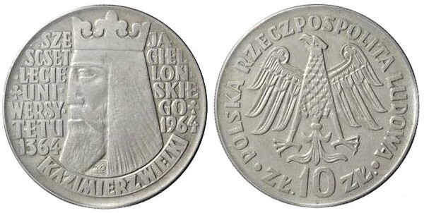 10 zlotych (600th Anniversary of the Jagiellonian University)