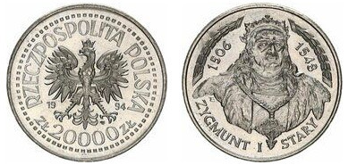 20.000 zlotych (Zygmunt I Stary - the Old Man)