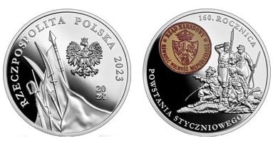 20 zlotys (160th anniversary of the January Uprising)