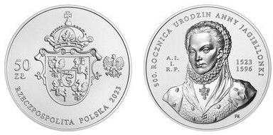 50 zlotys (500th anniversary of Anna Jagiellon's birth)