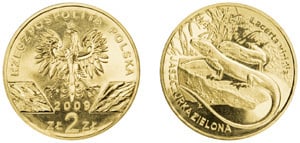 2 zlote (Jaszczurka zielona)