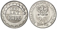 20 zlotych (25 Aniversario del COMECON)