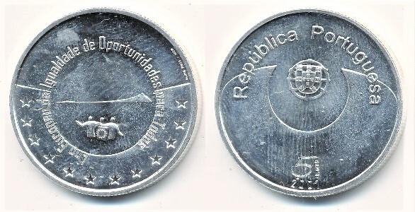 5 euro (European Year of Equal Opportunities for All)