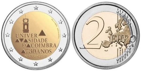 2 euro (730th Anniversary of the University of Coimbra)