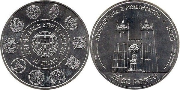 10 euro (Architecture and Monuments - Porto Cathedral)