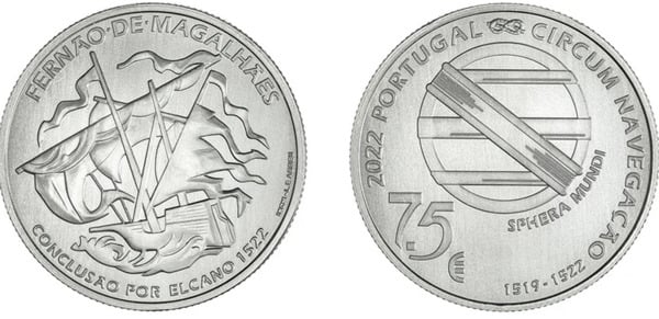 7,50 euro (V centenary of Ferdinand Magellan's circumnavigation - Conclusion 1522)